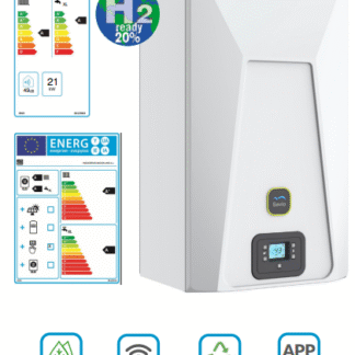 Caldera mural Savio Inoxdens Moon 25kW - 35kW + Kit de salida de humos
